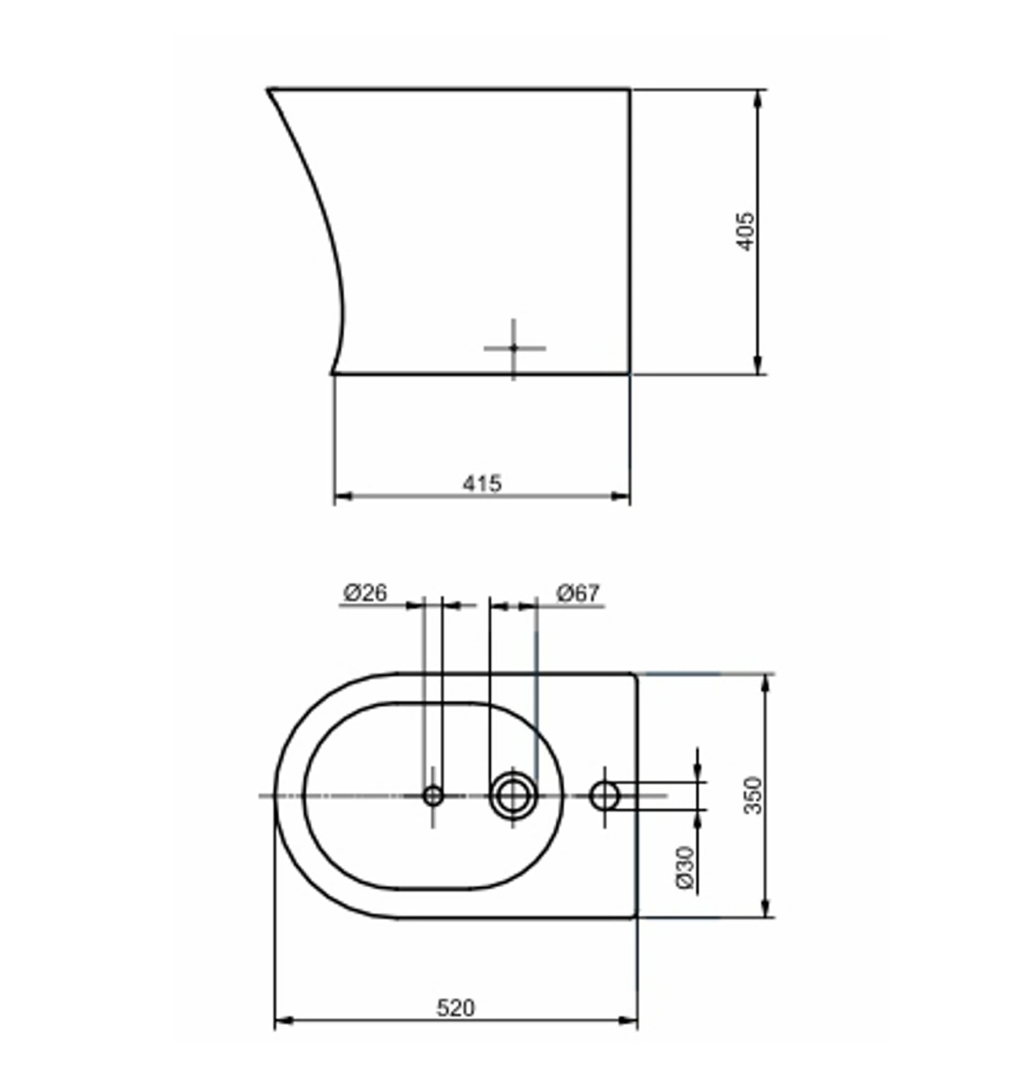 Bidet Abruzzo Negro 1 Agujero | Piazza