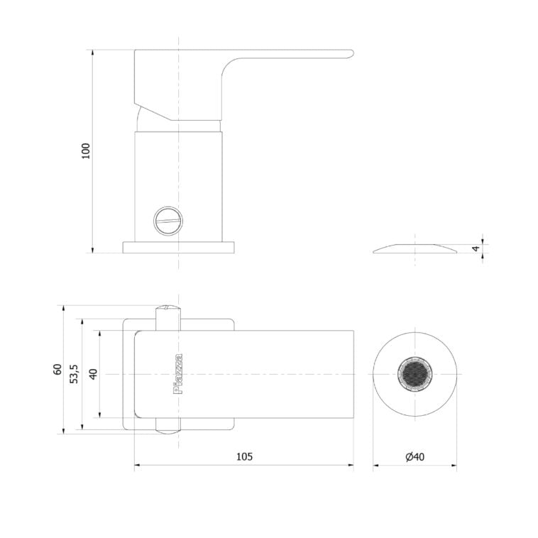 Plano técnico Arq Bidet con Transferencia Negro Piazza