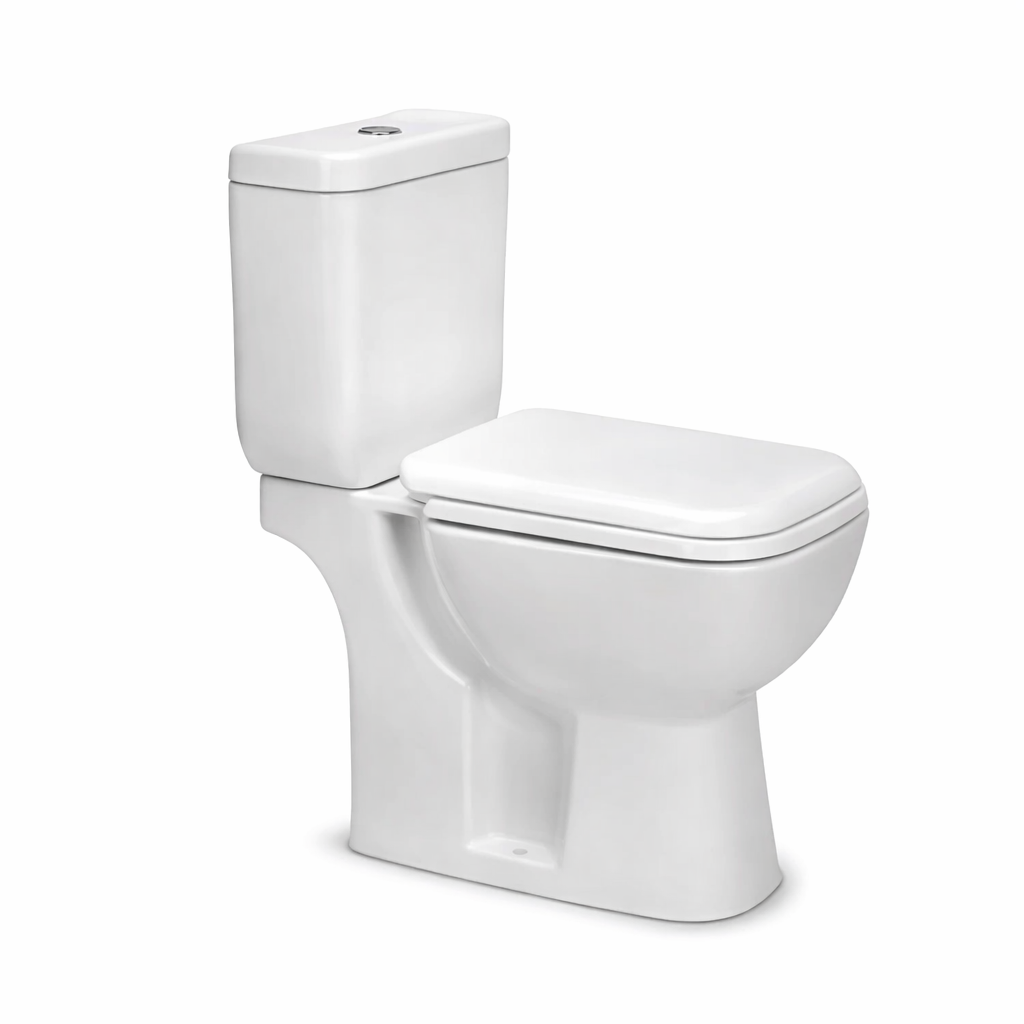 Sanitario Amalfi Inodoro Largo con Asiento y Depósito de Apoyar con Doble Descarga (Piazza)