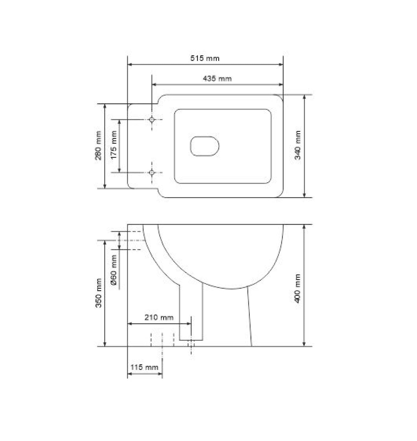 Sanitario Amalfi Inodoro Corto Con Asiento | Piazza