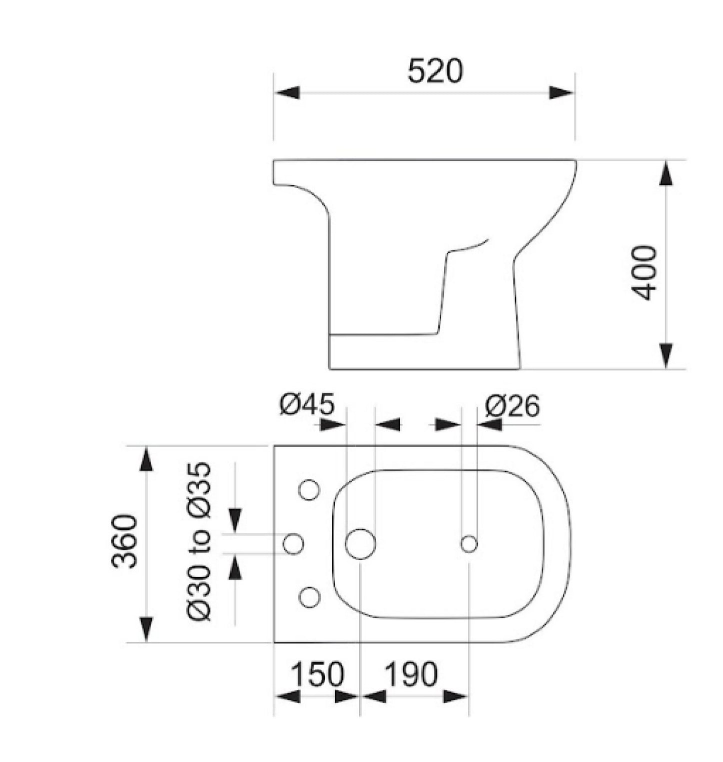 Sanitario Amalfi Bidet 3 Agujeros | Piazza
